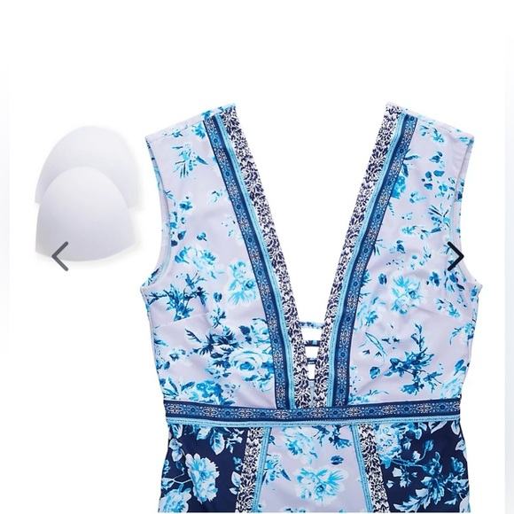 NANETTE LEPORE Lavender Trails Priya Plunge Swimsuit NEW WITH TAG SIZE:4 - Picture 5 of 13